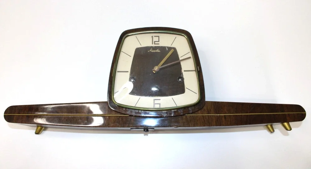 Vintage Mauthe Germany MCM Mechanical Chime Mantel Clock Parts or Repair Only